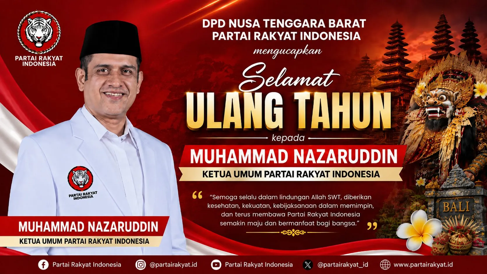 Momen Ultah Ketum PRI, DPD PRI NTB Tegaskan Soliditas dan Kesiapan Kawal Visi Partai